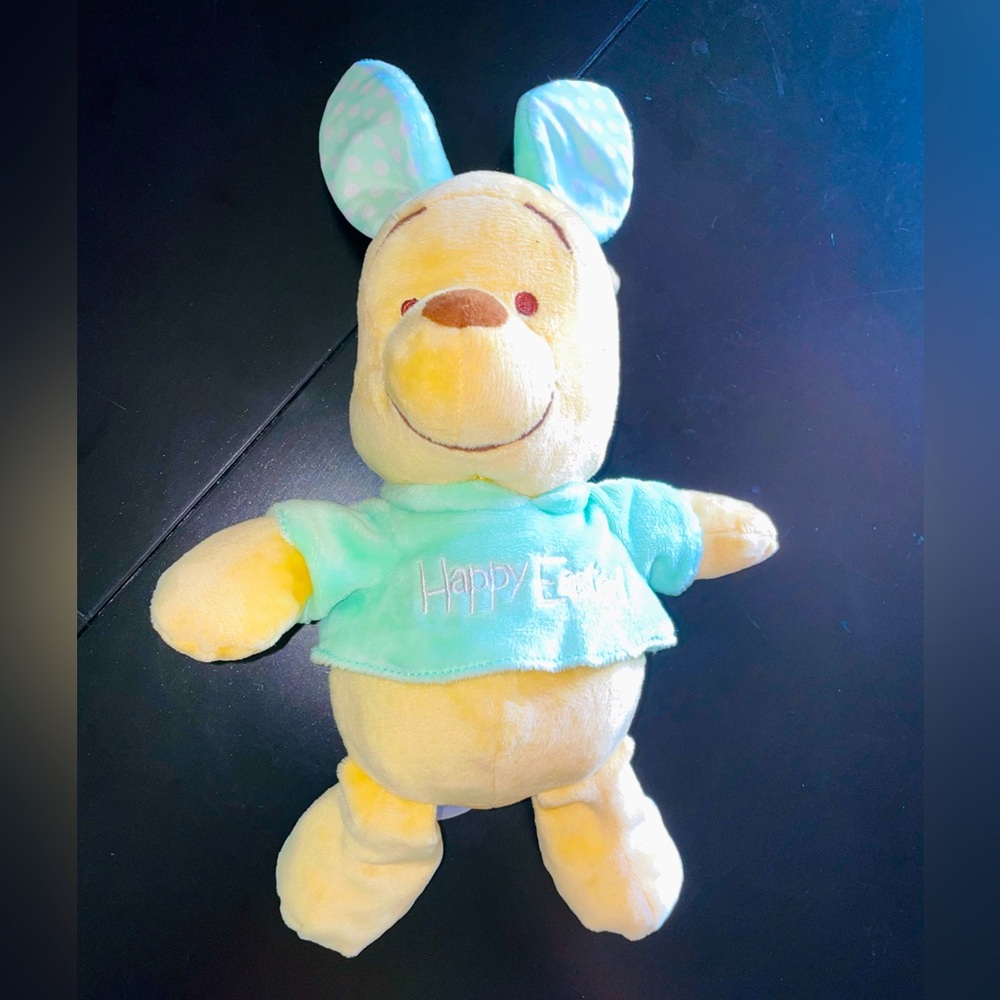 Vintage Easter Disney Winnie Pooh Bear Happy Rabbit Plush stuffed polka dot